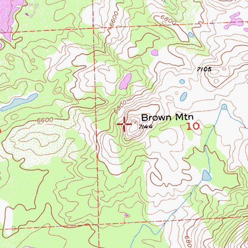 Topographic Map of Brown Mountain, CA