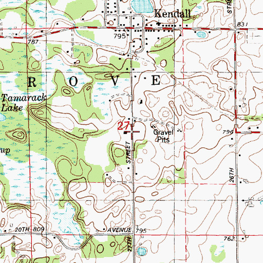 Topographic Map of Shady Brook Mobile Home Park, MI