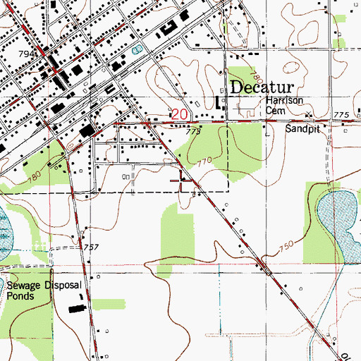 Topographic Map of Church of God, MI