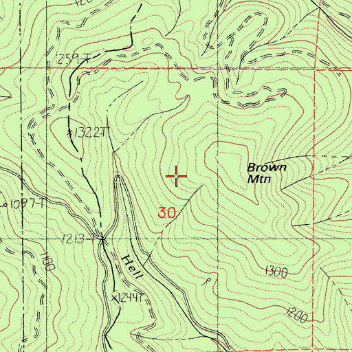 Topographic Map of Brown Mountain, CA