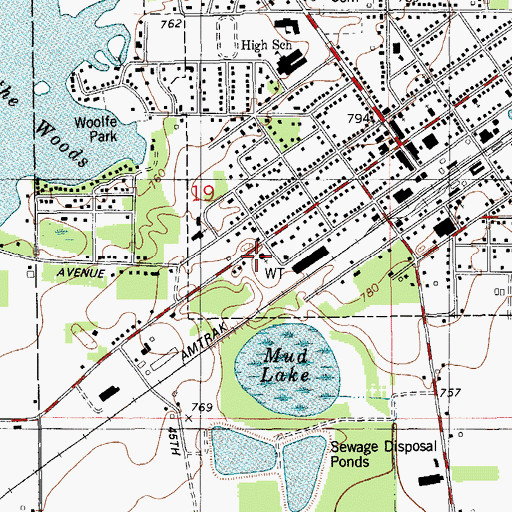 Topographic Map of Victory Missionary Baptist Church, MI
