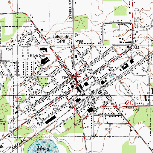 Topographic Map of Emmanuel Church of God in Christ, MI