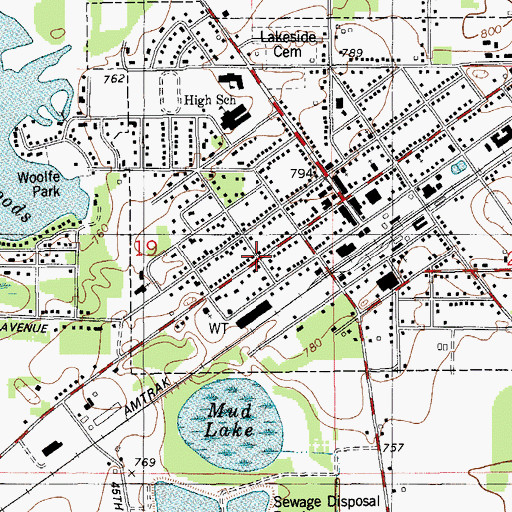 Topographic Map of First Reformed Church, MI