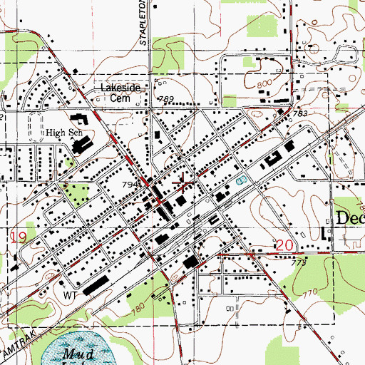 Topographic Map of First Presbyterian Church, MI