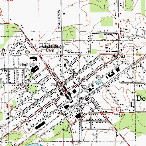 Topographic Map of Church of Jesus Christ, MI