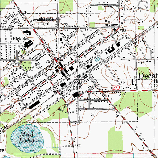 Topographic Map of Decatur Station (historical), MI
