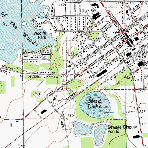 Topographic Map of Decatur - Hamilton Fire Department, MI