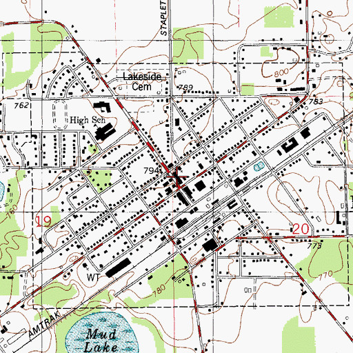 Topographic Map of Decatur Police Department, MI