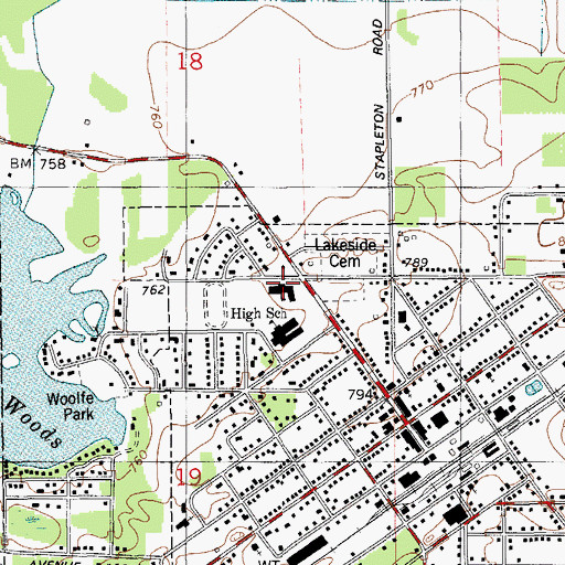 Topographic Map of Davis Elementary School, MI