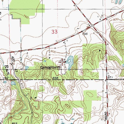Topographic Map of Leisure Valley RV Resort and Campground, MI