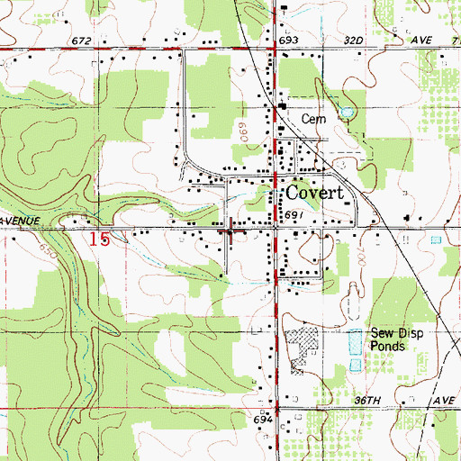 Topographic Map of First Spiritual Church of God, MI
