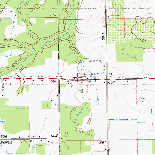 Topographic Map of His Place Cathedral of Faith, MI