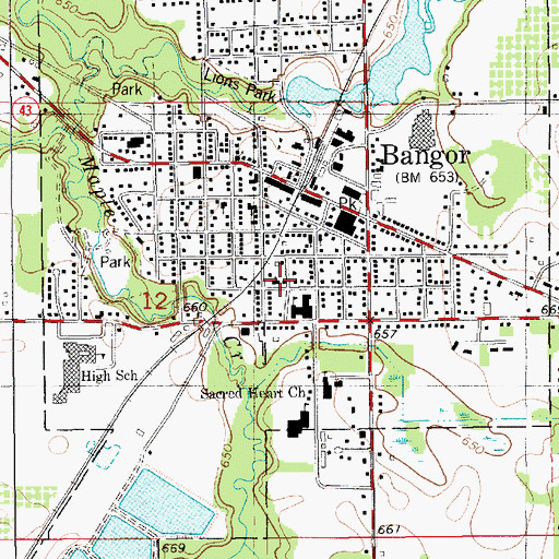 Topographic Map of Free Methodist Church, MI