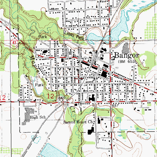 Topographic Map of Family Gospel Chapel, MI