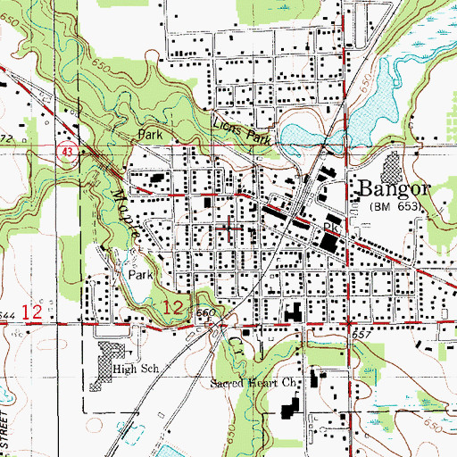 Topographic Map of Simpson United Methodist Church, MI