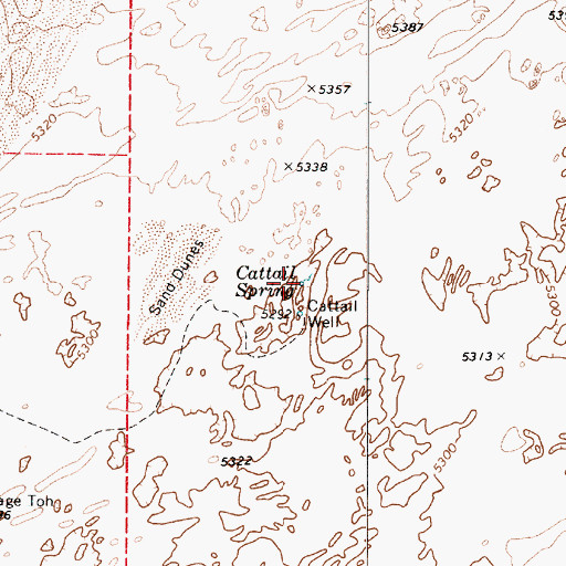 Topographic Map of Cattail Spring, AZ