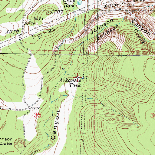 Topographic Map of Arkansas Tank, AZ