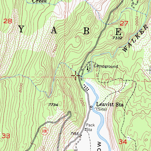 Topographic Map of Brownie Creek, CA