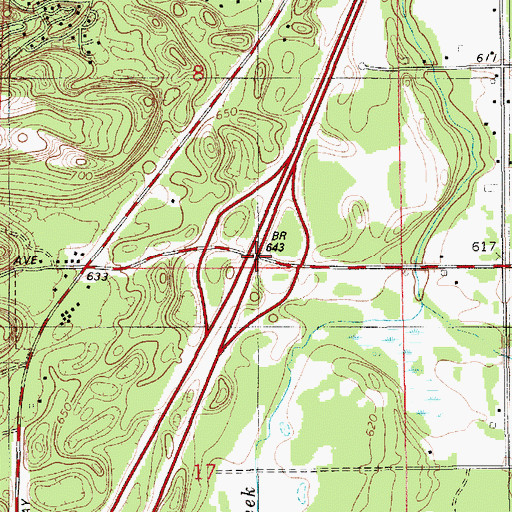 Topographic Map of Interchange 13, MI