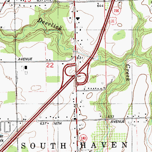 Topographic Map of Interchange 18, MI