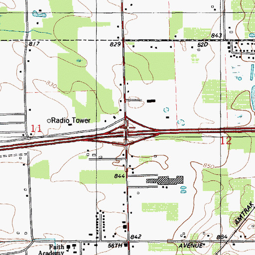 Topographic Map of Interchange 66, MI