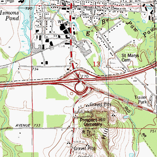 Topographic Map of Interchange 60, MI