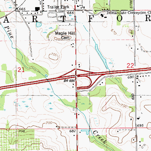 Topographic Map of Interchange 46, MI