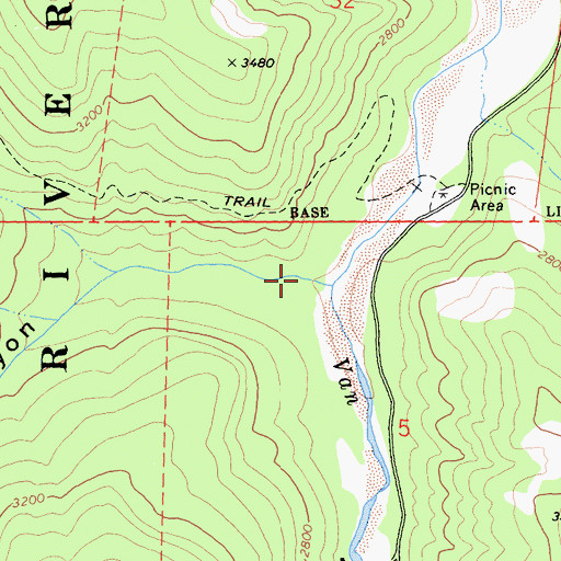 Topographic Map of Browns Canyon, CA