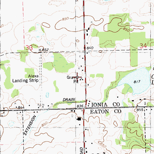 Topographic Map of Mulliken United Methodist Church, MI