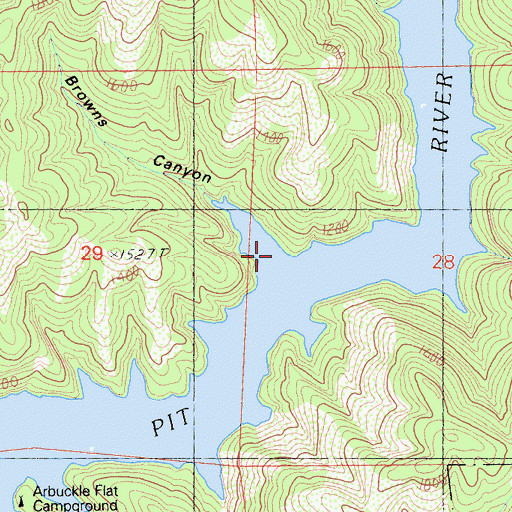 Topographic Map of Browns Canyon, CA