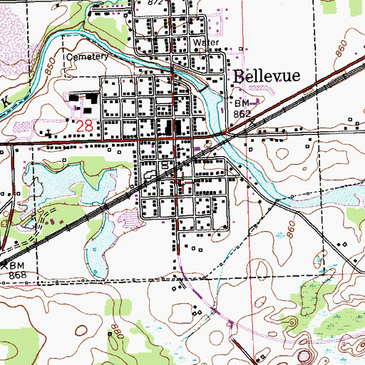 Topographic Map of Saint Ann Catholic Church, MI
