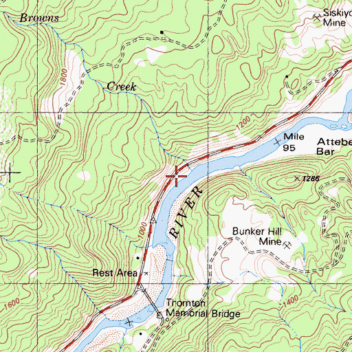 Topographic Map of Browns Creek, CA
