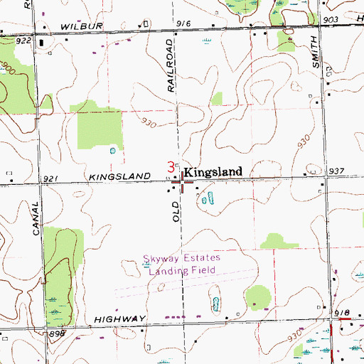 Topographic Map of Kingsland Station (historical), MI