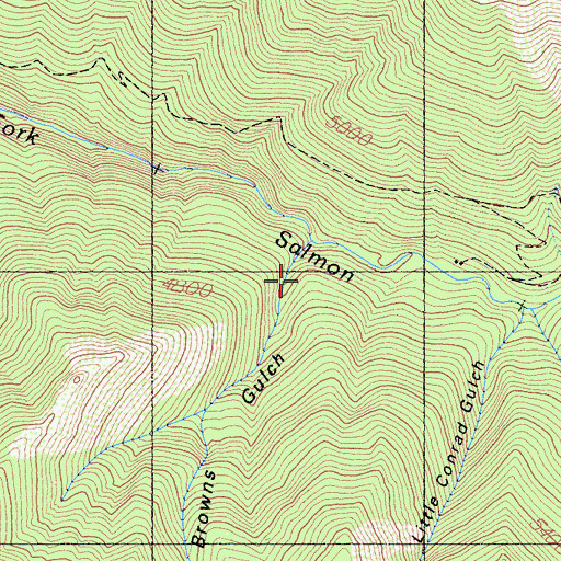 Topographic Map of Browns Gulch, CA