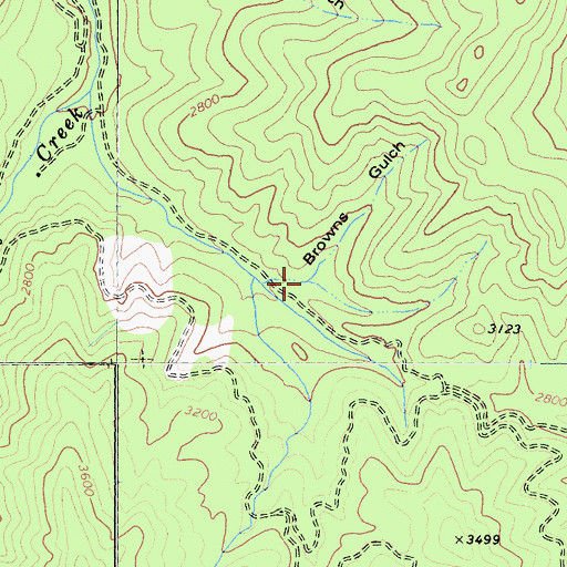 Topographic Map of Browns Gulch, CA