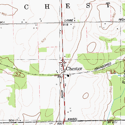 Topographic Map of Chester Post Office (historical), MI