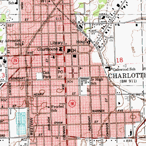 Topographic Map of Community of Christ Church, MI