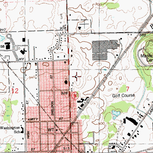 Topographic Map of Peace Lutheran Church, MI