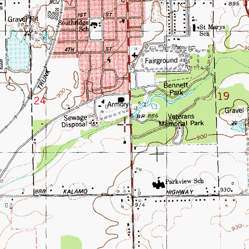 Topographic Map of Seventh-Day Adventist Church, MI