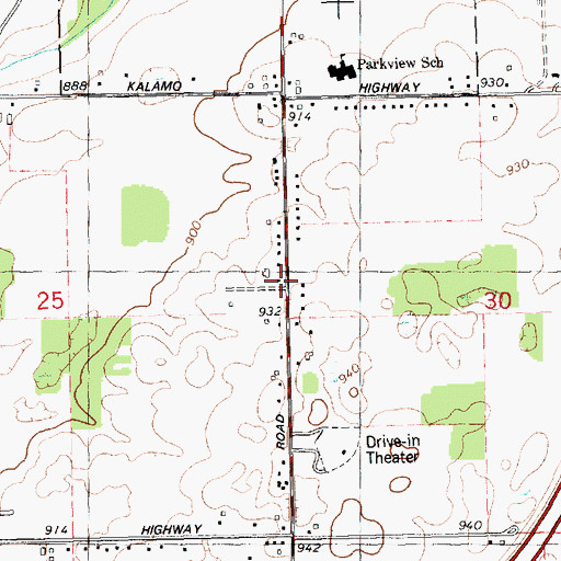 Topographic Map of South Cochran Church of God, MI