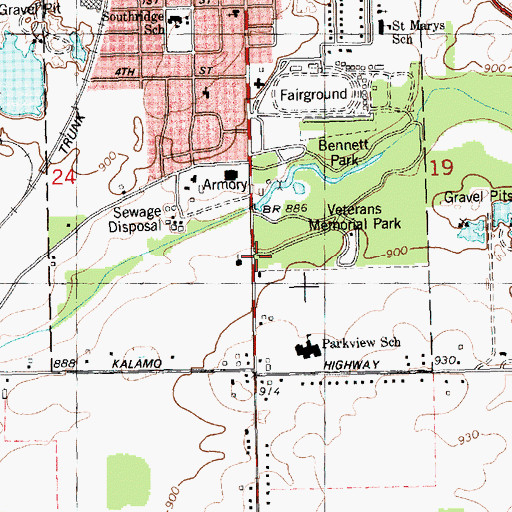 Topographic Map of Evangelical Christian Church, MI