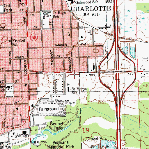 Topographic Map of First Lutheran School, MI