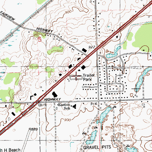 Topographic Map of Maple Knoll Mobile Home Park, MI
