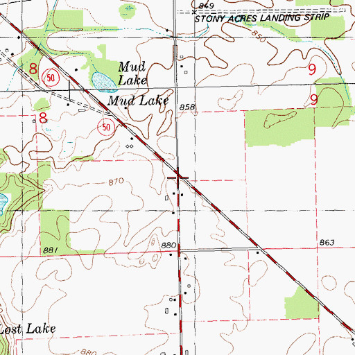 Topographic Map of Clinton Junction Post Office (historical), MI