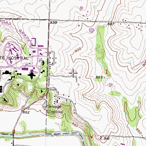 Topographic Map of Osawatomie State Hospital Cemetery, KS