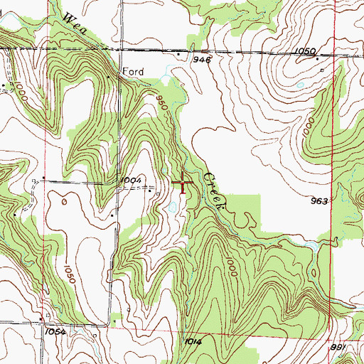Topographic Map of Reed Cemetery, KS