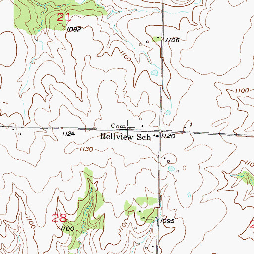 Topographic Map of Settle Cemetery, KS