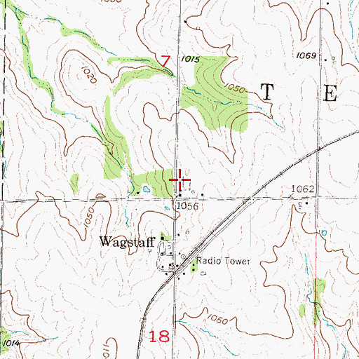 Topographic Map of Wagstaff Cemetery, KS