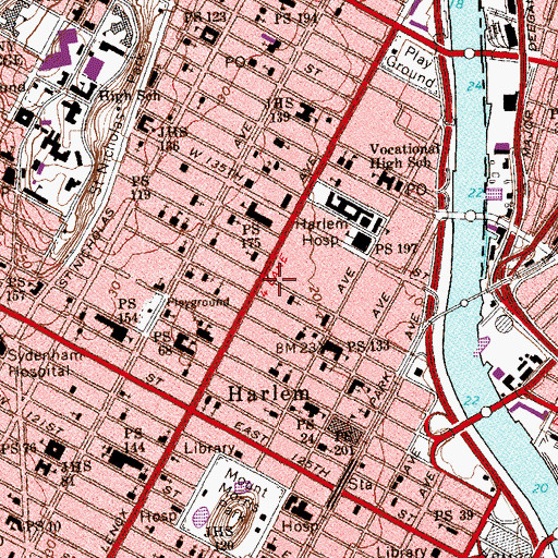 Topographic Map of Franklin Theatre (historical), NY