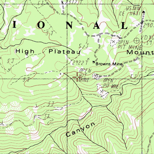 Topographic Map of Browns Mine, CA